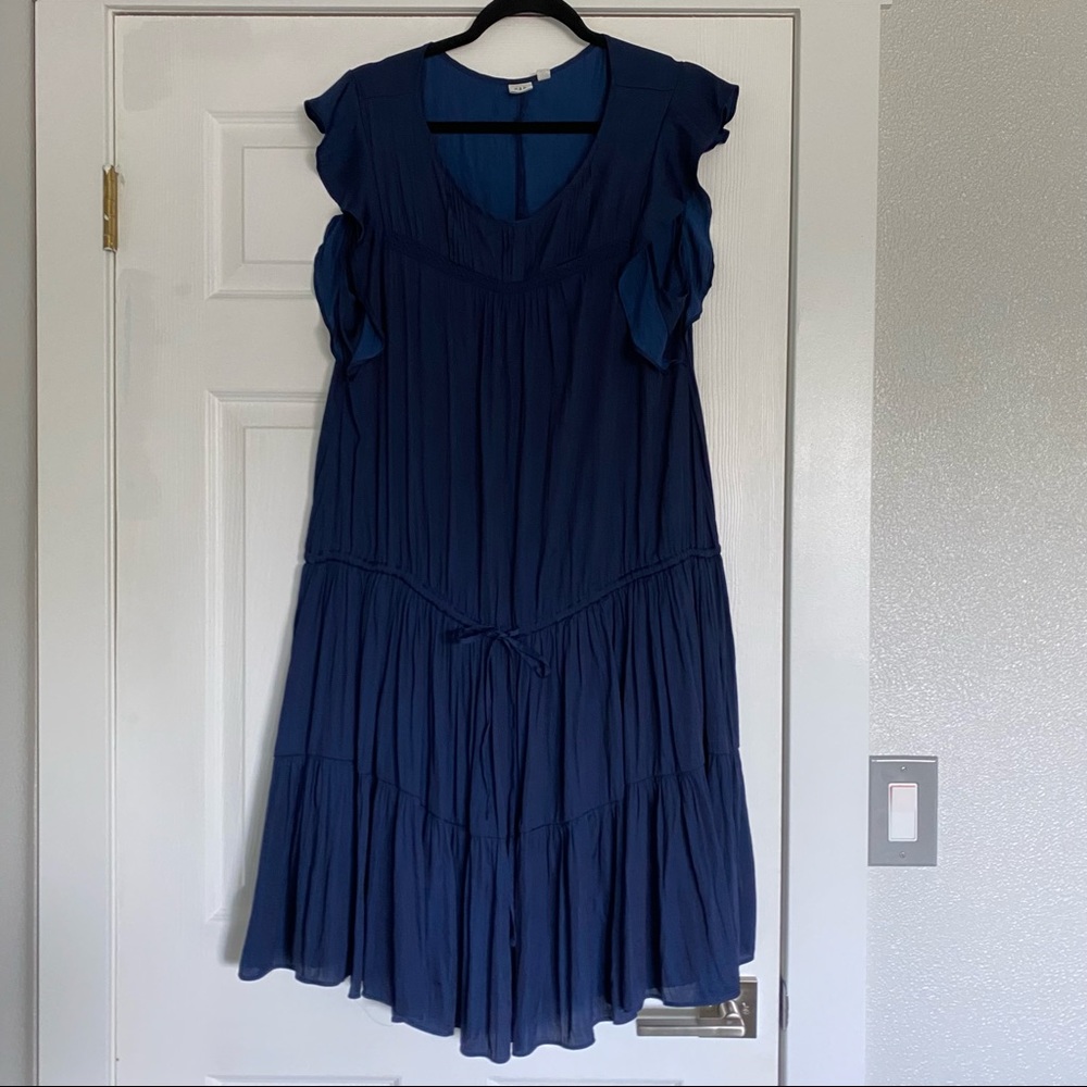 GAP Ruffled Sleeve Cinch Waist Dress